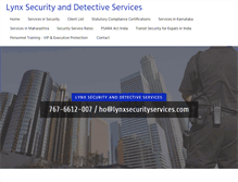 Tablet Screenshot of lynxsecurityservices.com